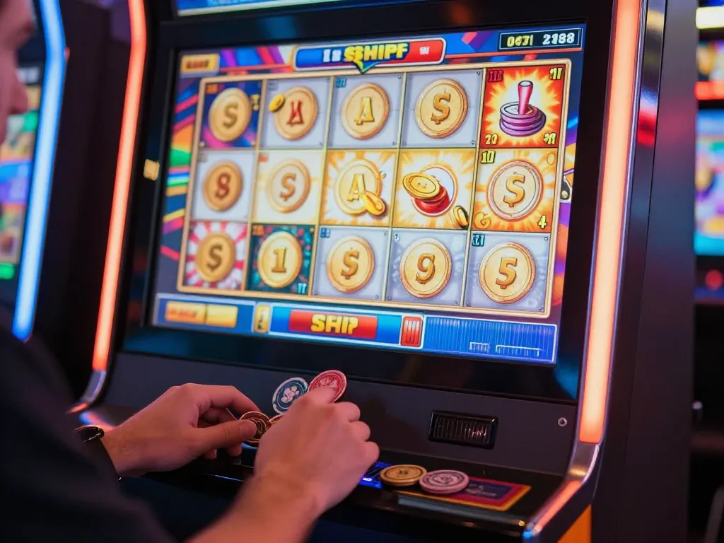 Membangkitkan kegembiraan di situs slot gacor saat pemain memutar untuk meraih kemenangan jackpot di mesin slot berwarna-warni.