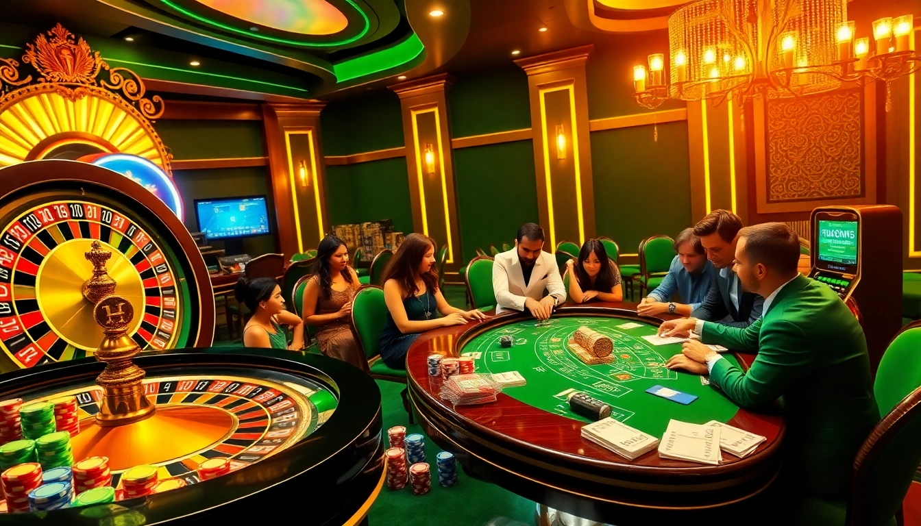 Experience the thrill of Fun88 with vibrant poker chips and an elegant roulette wheel in this luxurious casino scene.
