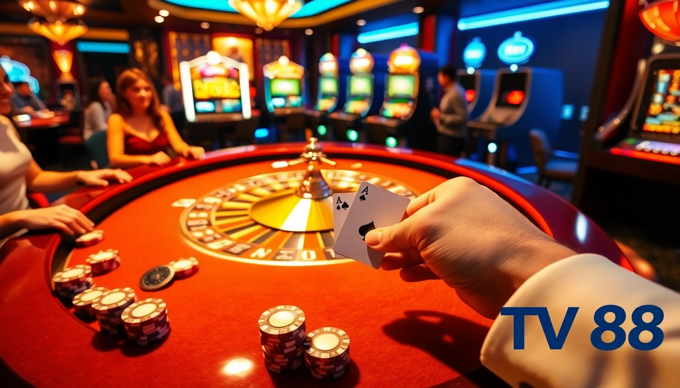 Players experiencing the excitement of high-stakes betting at https://tv88.network/ casino.