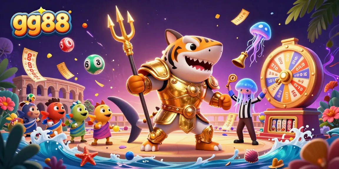 Experience an engaging game at gg88 with vibrant lottery elements and an exciting underwater scene.