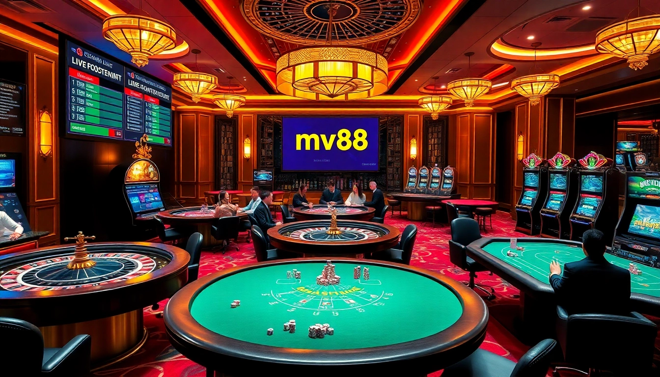 Experience the excitement of mv88 casino gaming with vibrant tables and engaging players.