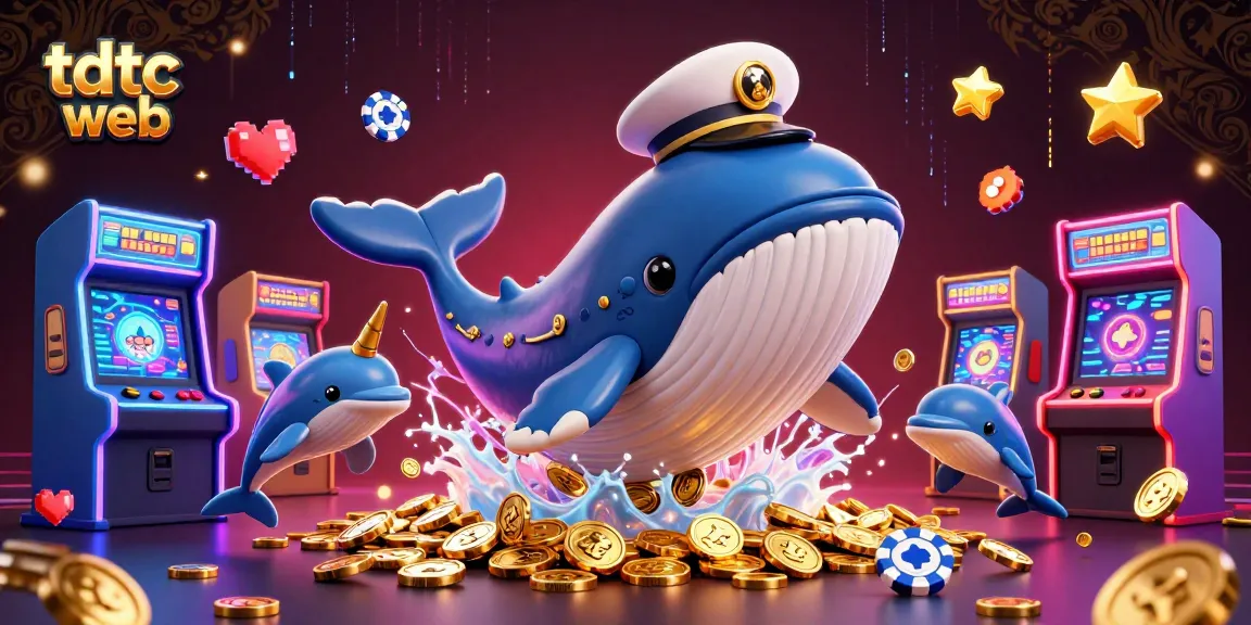 Engage with lively casino fun at tdtc web featuring a whale, dolphins, and vibrant game elements.