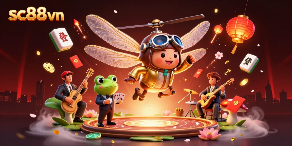 Experience exciting gaming at sc88 vn with a lively 3D illustration of a vibrant casino scene.