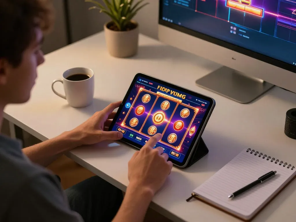 Play engaging slot games on rikvip casino app while enjoying a cozy home gaming setup.