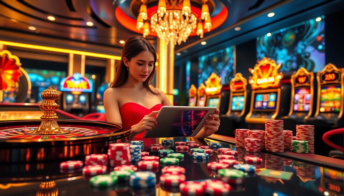 Experience the thrill of game đăng ký nhận thưởng 58k with vibrant casino visuals highlighting excitement and luxury.