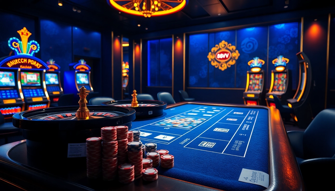 Experience thrilling gambling at house "nhà cái 88vv" with poker tables, vibrant slots, and immersive bets.