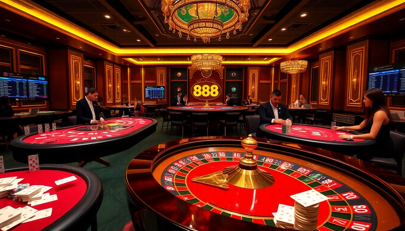 Experience the thrill of gaming at 888new with vibrant casino elements and professional dealers.