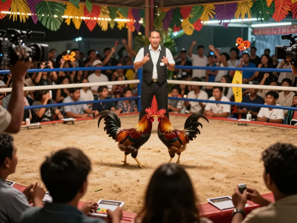 Watch Đá gà thomo roosters in fierce competition, live action and vibrant atmosphere