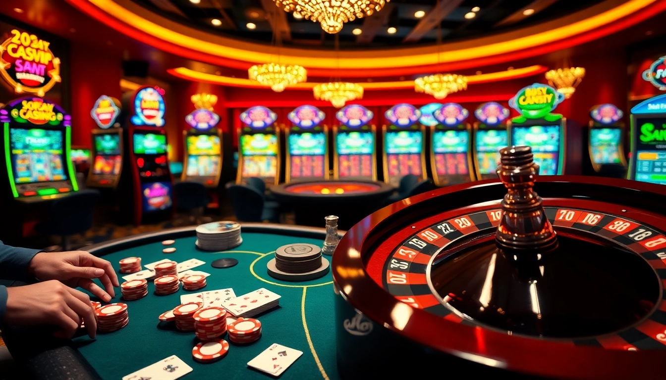 Players enjoying an exciting poker game at 68VIP casino, showcasing thrilling action and high-stakes gambling.