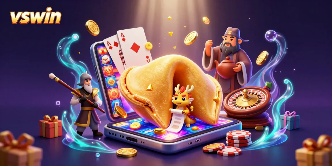 Experience the excitement with vswin's vibrant casino illustration, showcasing dynamic gaming elements.