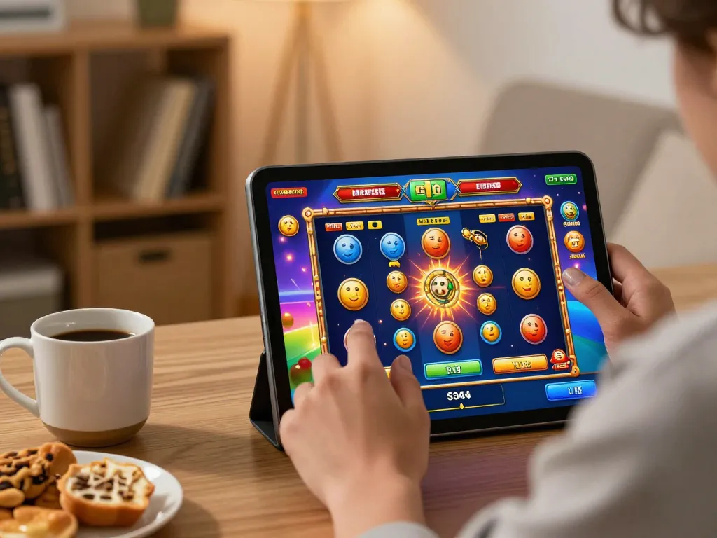 Engaging online slot gaming experience via Link Chính Thức F168 in cozy home setting