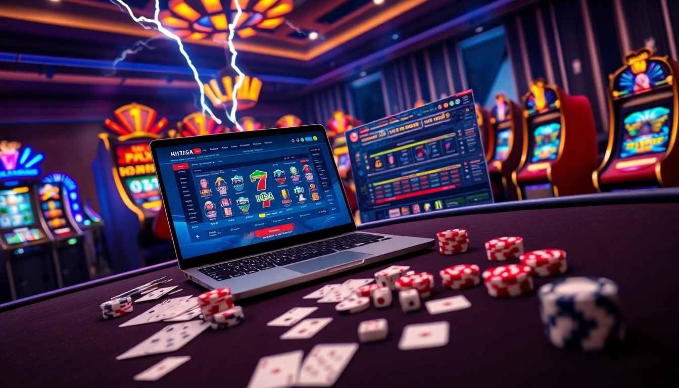 Experience the thrill of THỂ THAO 123GA with vibrant casino visuals, betting slips, and poker chips.