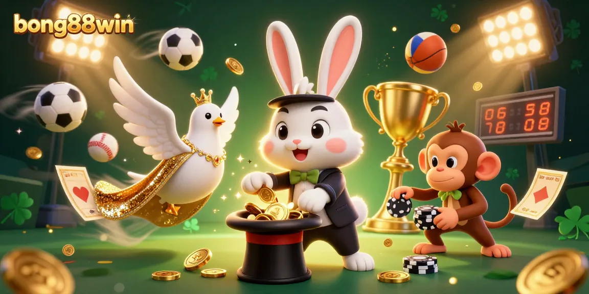 Engage in thrilling gameplay with bong88win at a vibrant casino scene filled with winning elements.