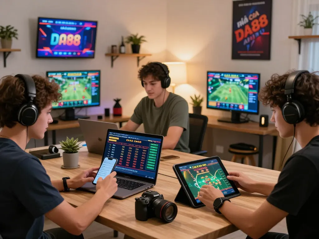 Engaging users participating at nhà cái DA88 online gaming platforms in a modern environment.