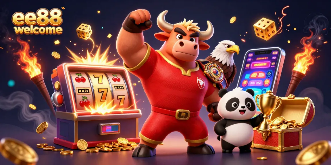 Experience exciting wins with ee88 welcome in a vibrant casino scene featuring dynamic characters and games.