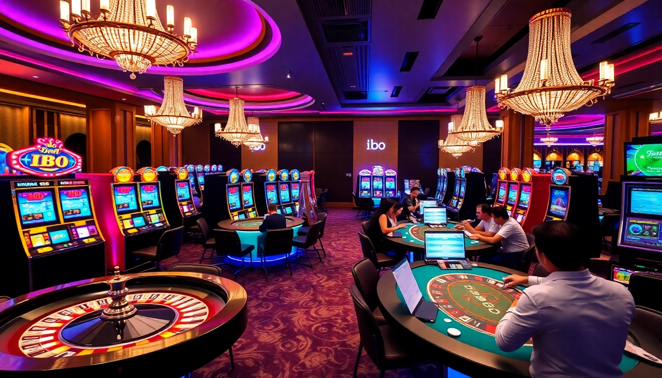 Experience the excitement of ibo slot machines amidst a luxurious casino atmosphere.