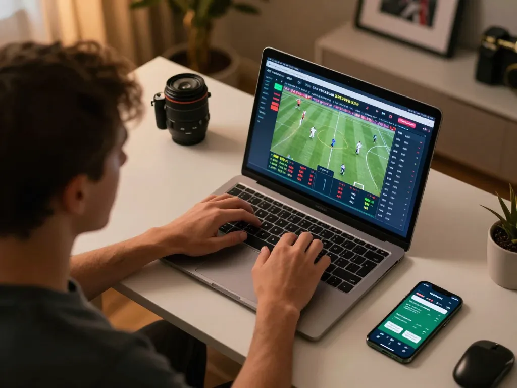 Experience the excitement of hytw3339net sports betting from a cozy home setup with live odds displayed.