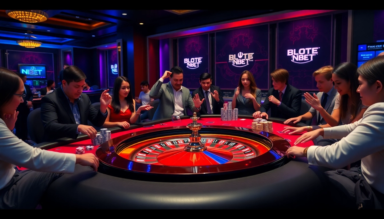 Experience the excitement of NBET with lively casino tables and thrilling games.