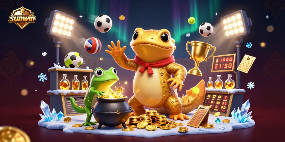 sunwin engages players with a lively scene of a golden salamander alchemist creating wealth through gold.