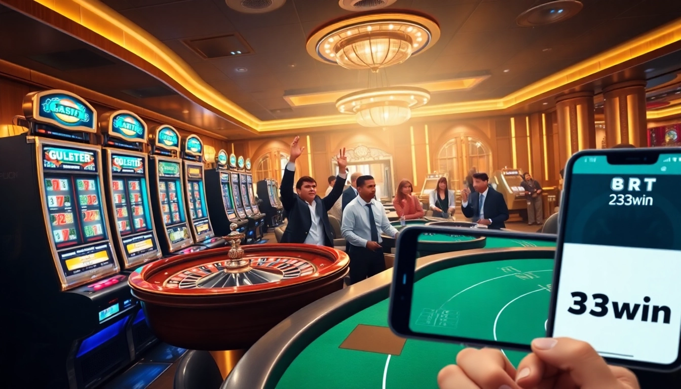 Experience the thrill of winning at 33win with vibrant slot machines and engaging poker tables.