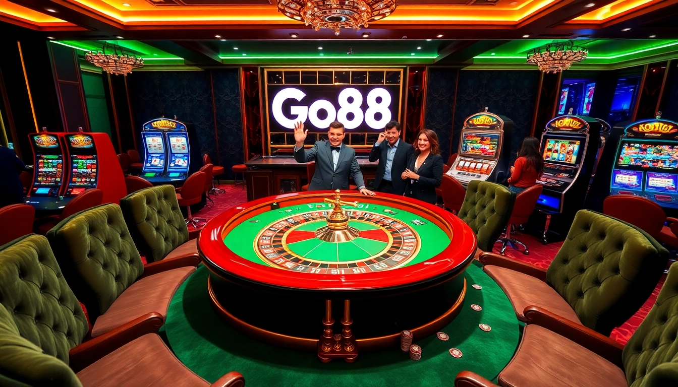 Players enjoying an exciting game environment at Go88's upscale casino.