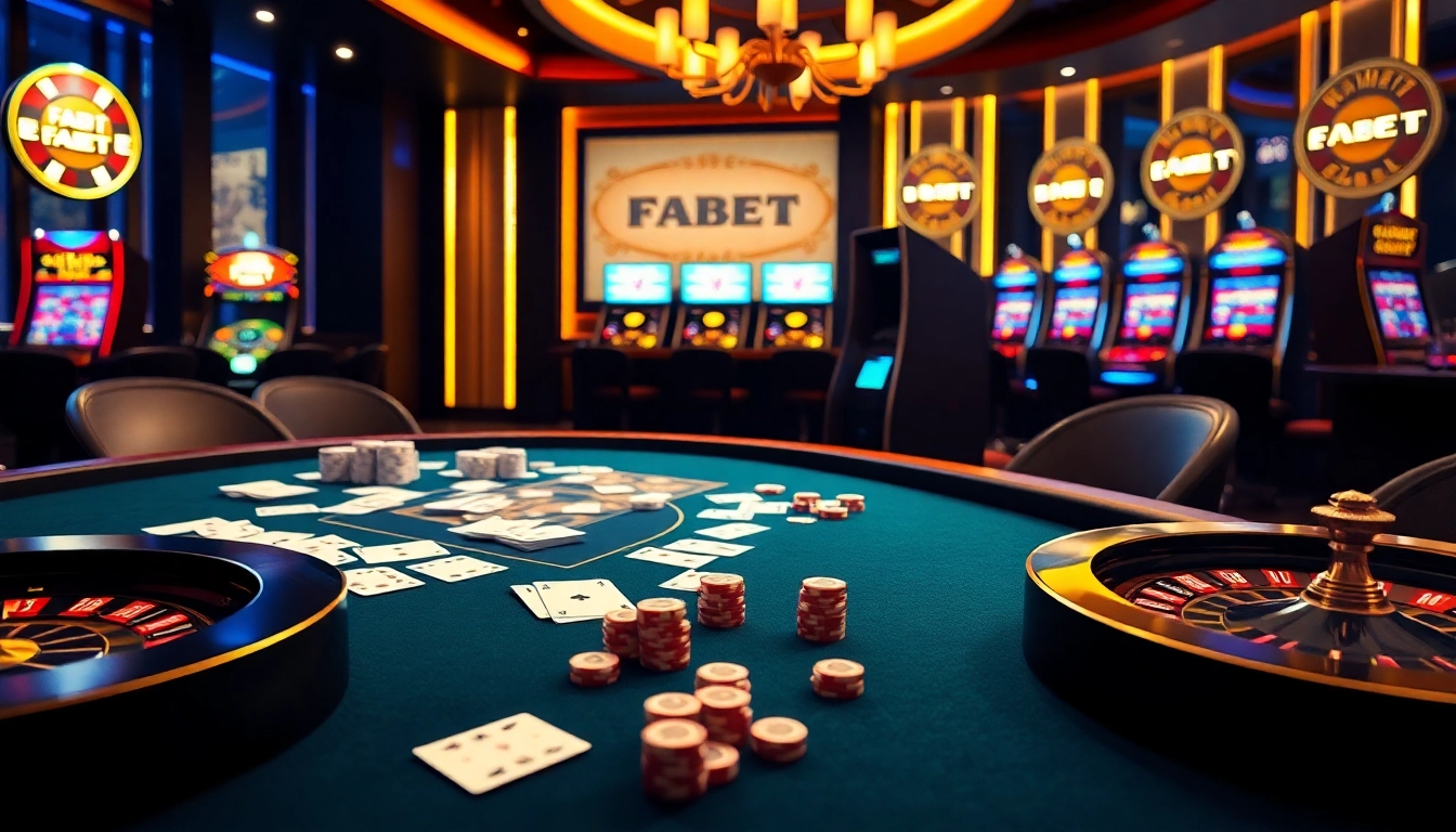 Experience FABET's thrilling casino atmosphere with immersive poker and slot games.