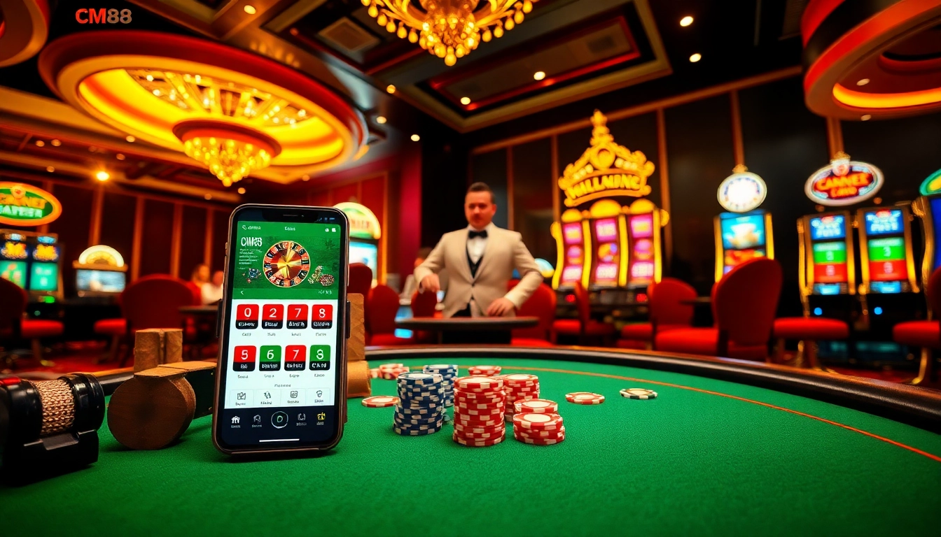 Experience action-packed gambling at CM88's vibrant casino table.