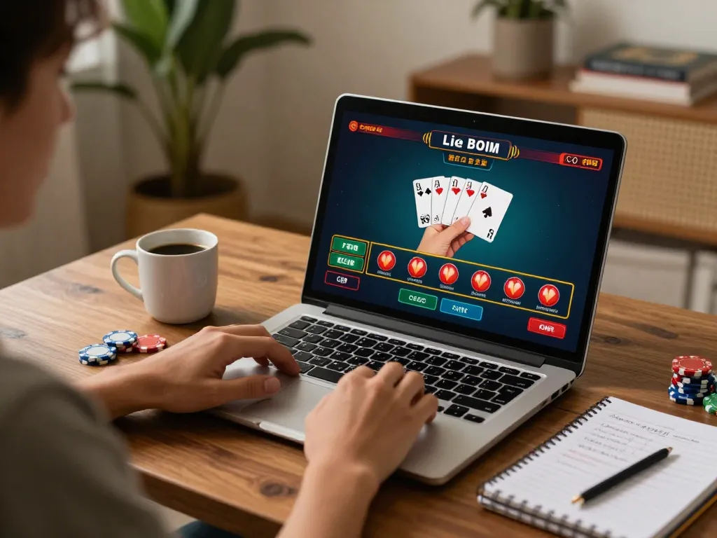 Play blackjack online at https://9bet9.in.net with chips visible in cozy gaming setup.