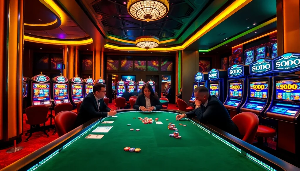 Experience thrilling poker at SODO Casino with vibrant gameplay and luxurious atmosphere.