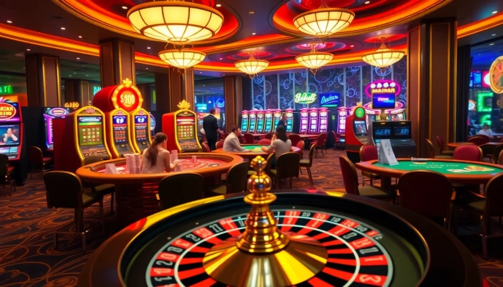 Players enjoying excitement at fun79 casino tables with poker chips and cards.