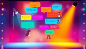Engaging digital interface showcasing spicy chat interactions with vibrant colors and lively character avatars.