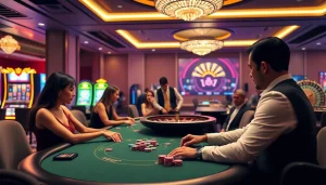 Experience luxury gaming at https://go88.talk/ with elite players at a professional poker table.
