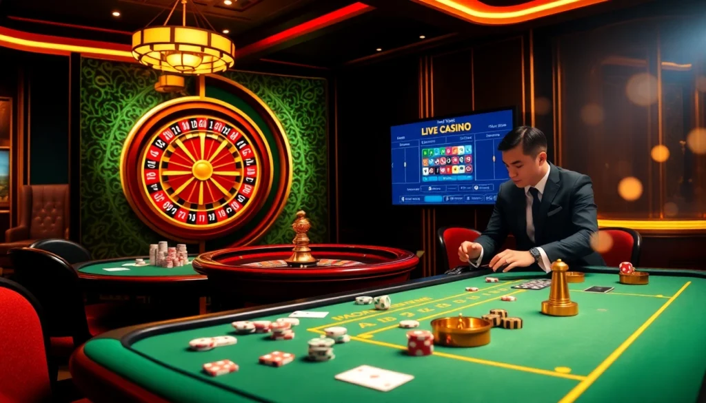 Experience the thrill of gambling at https://vin88zone.club/ with professional dealers, casino tables, and roulette wheels.