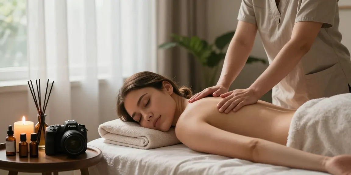 Experience 광진구출장안마 through a soothing home spa scene with therapeutic massage.